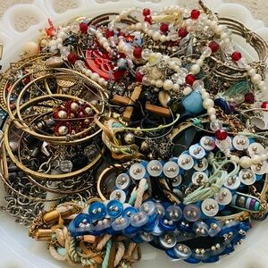 Vintage to now junk drawer, craft, repurpose jewelry lot